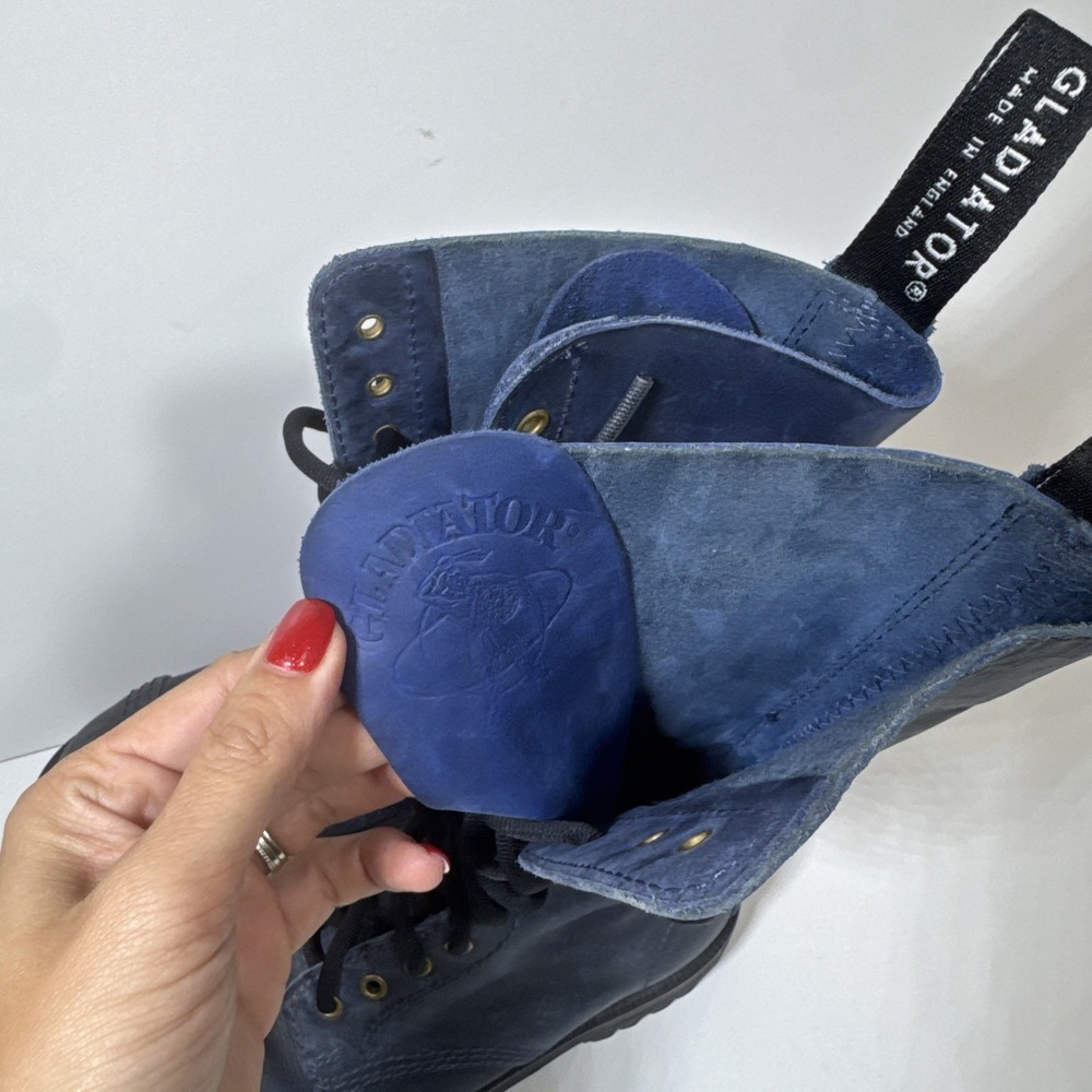 Vintage 90s‎ Gladiator Steel Toe Boots Made in England UK 3 W 5.5 6 Grunge Punk - Picture 4 of 12